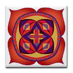 first_chakra_with_petals_tile_coaster