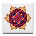 second_chakra_with_petals_tile_coaster
